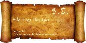 Váray Dalida névjegykártya